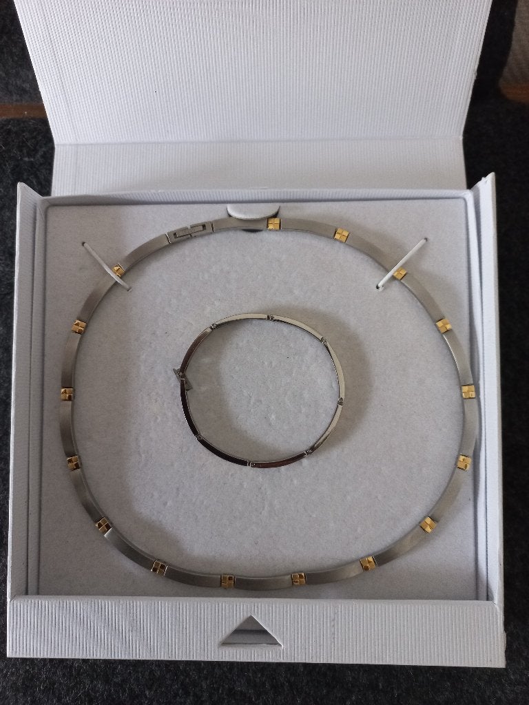 Boccia Dames Collier en armband Bicolor Titanium superlicht, Ophalen of Verzenden, Zo goed als nieuw, Overige kleuren, Overige materialen