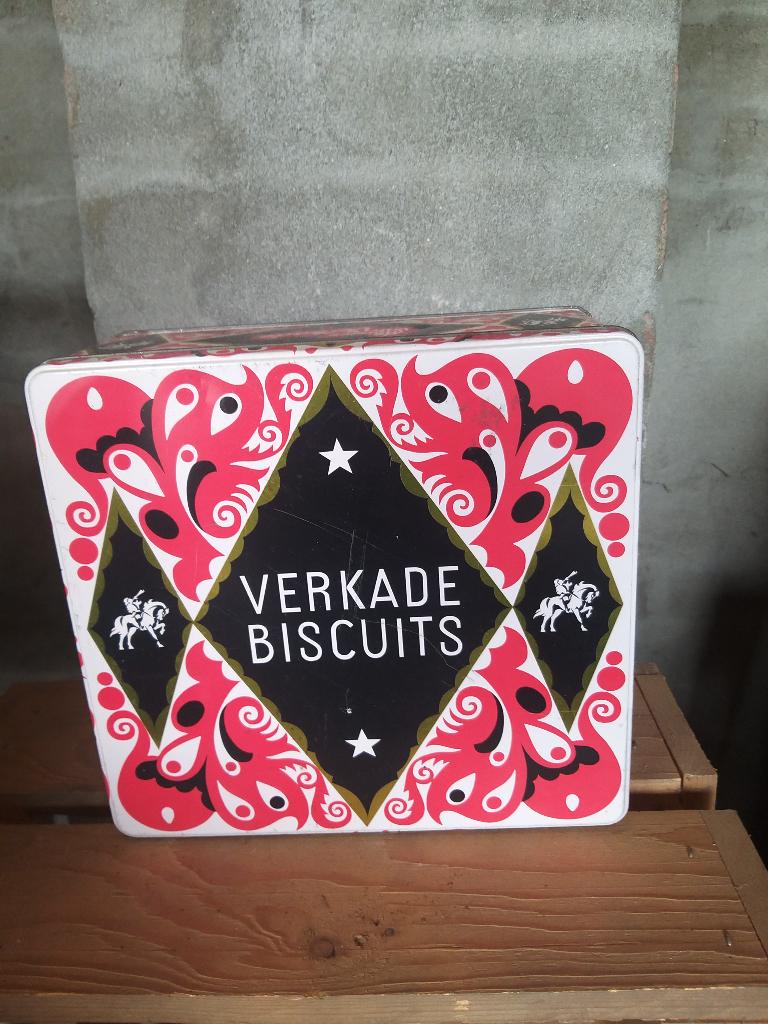 verkade biscuit blik, Verzamelen, Blikken, Ophalen of Verzenden, Gebruikt, Koek(jes), Verkade
