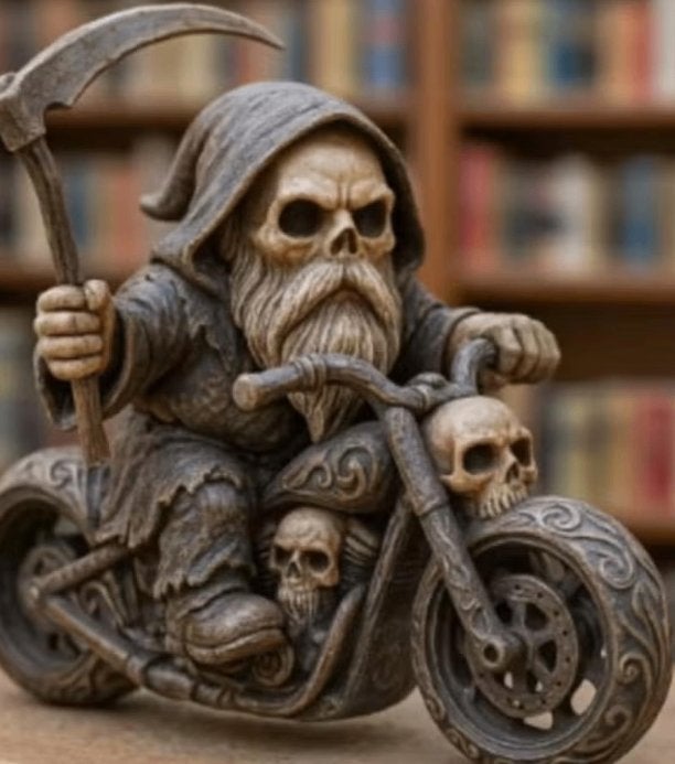 Prachtig beeldje Skelet op motor (12.5cm), Ophalen of Verzenden, Nieuw