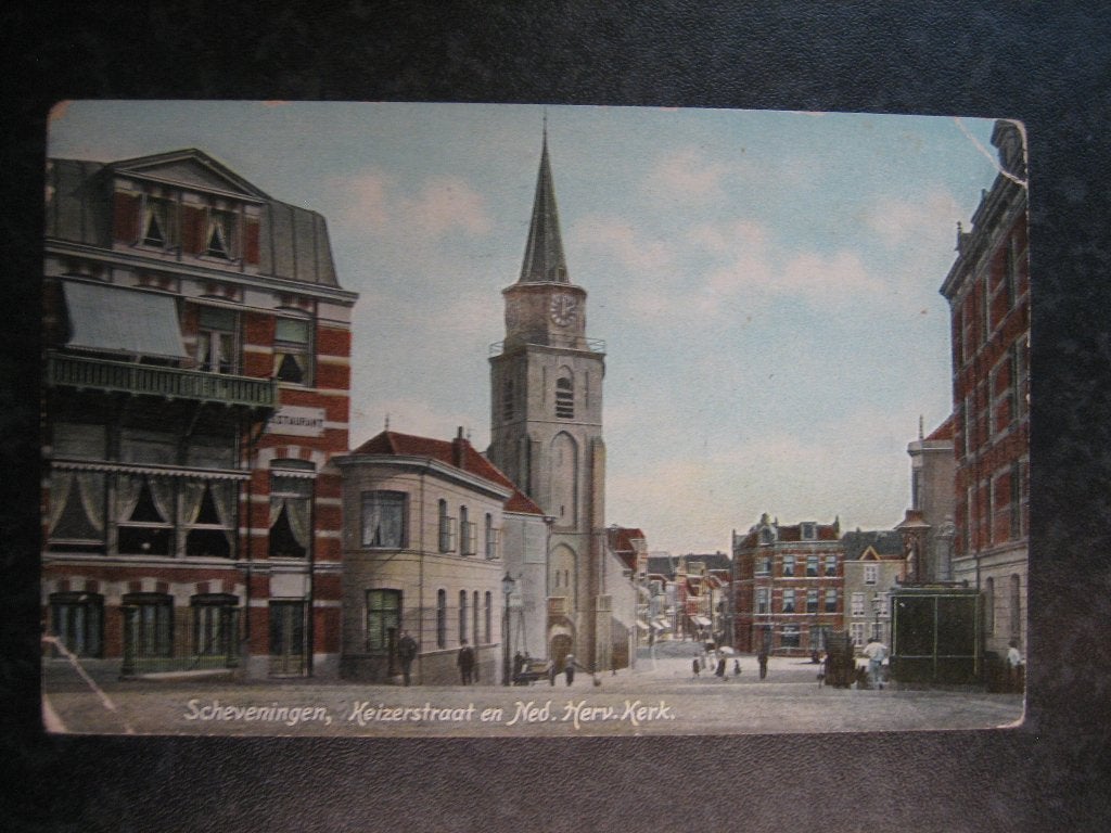 SCHEVENINGEN Keizerstraat met N.H. kerk 1909, Ophalen of Verzenden, Voor 1920, Zuid-Holland