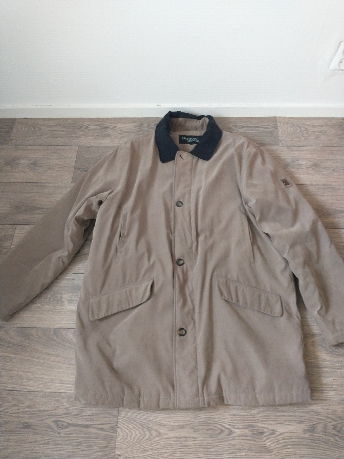 Heren winterjas Henson & Henson maat 54, Kleding | Heren, Ophalen of Verzenden, Zo goed als nieuw, Maat 52/54 (L), Beige