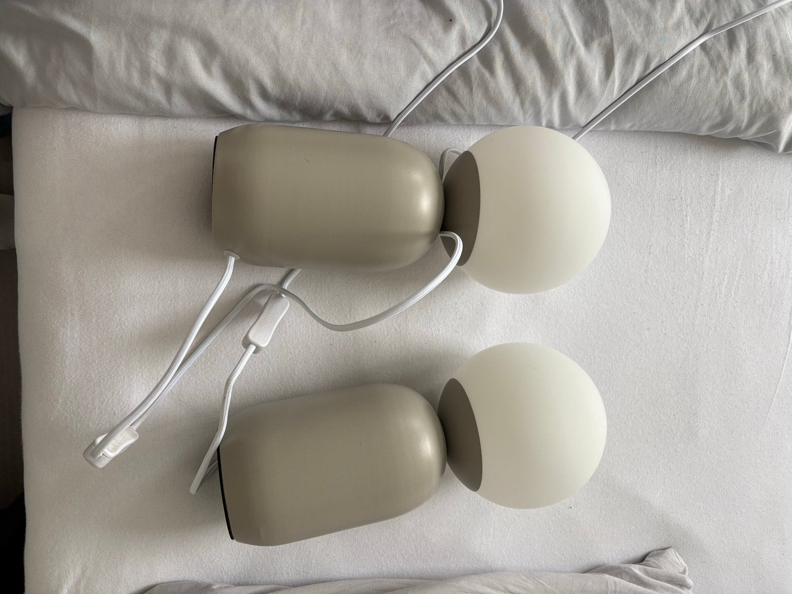 Set van 2 moderne tafellampen van Fonq, Met schakelaar, Modern, Ophalen, Beige
