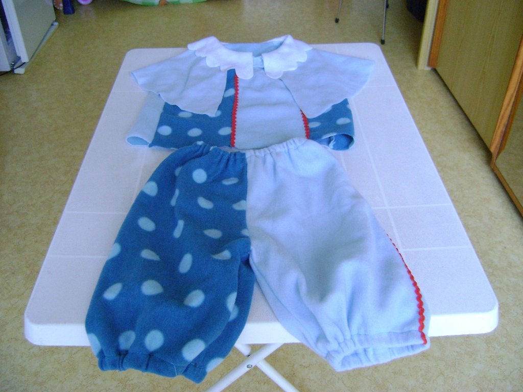 2 del pietenpak blauw/wit en kraag maat 116/122, Ophalen of Verzenden, Zo goed als nieuw