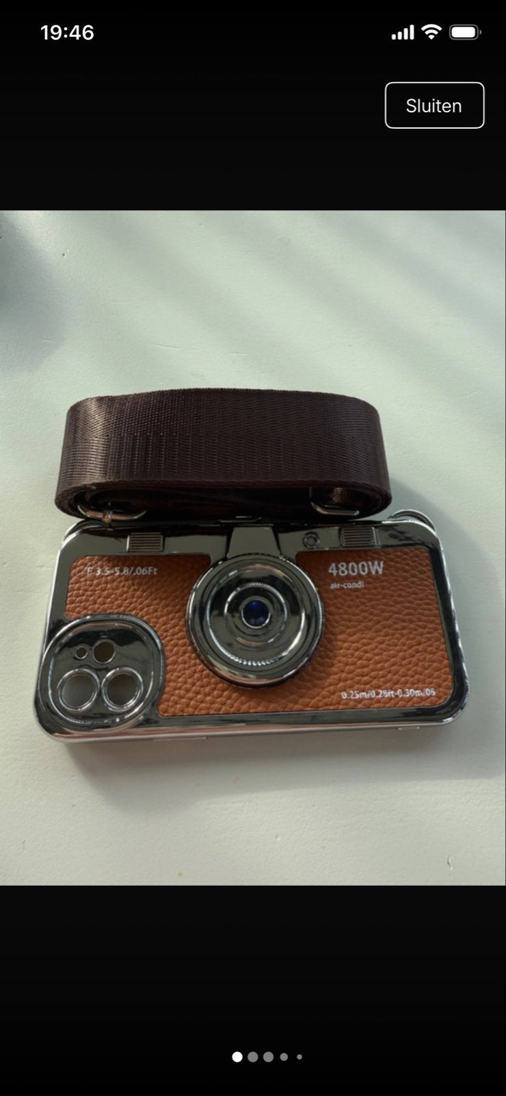 Nieuw SHEIN Telefoonhoesje voor iPhone 12 - Camera Design, Telecommunicatie, Kunststof, Met koord, Overige merken, Bruin