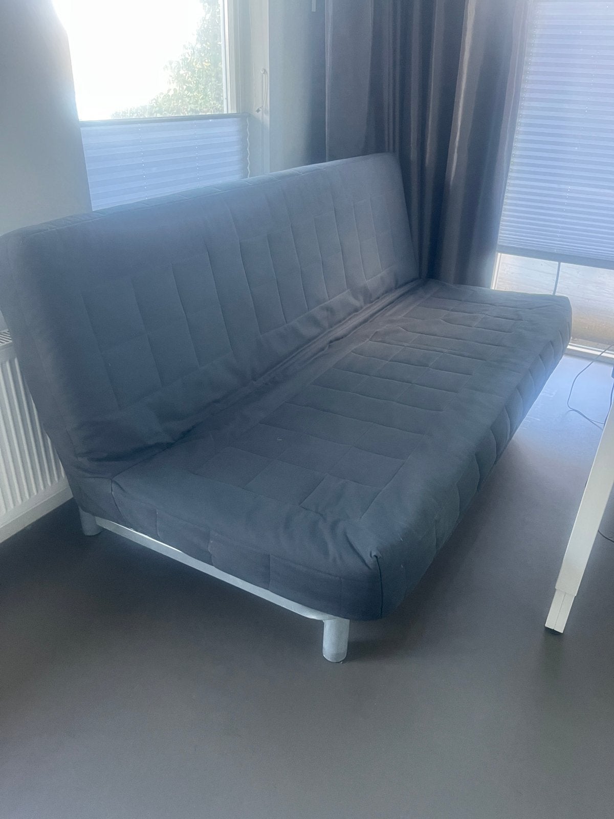 Slaapbank / bedbank Ikea, Gebruikt, Tweepersoons, Grijs, 140 cm