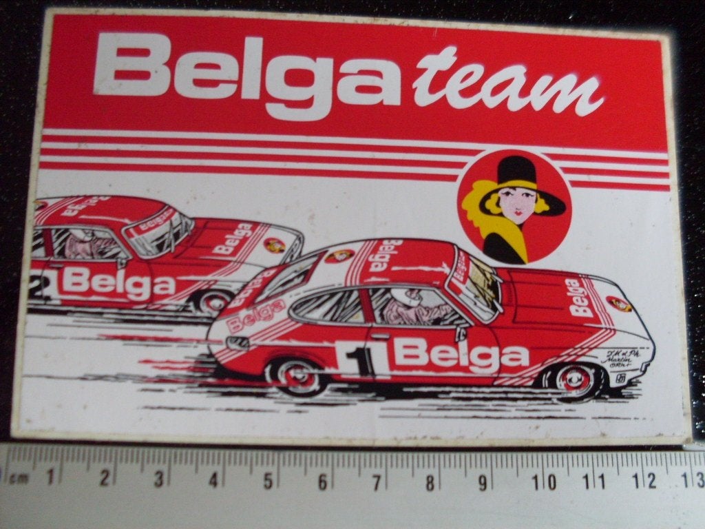 sticker Belga team autocross autorace wegrace racing, Verzenden, Zo goed als nieuw, Auto of Motor