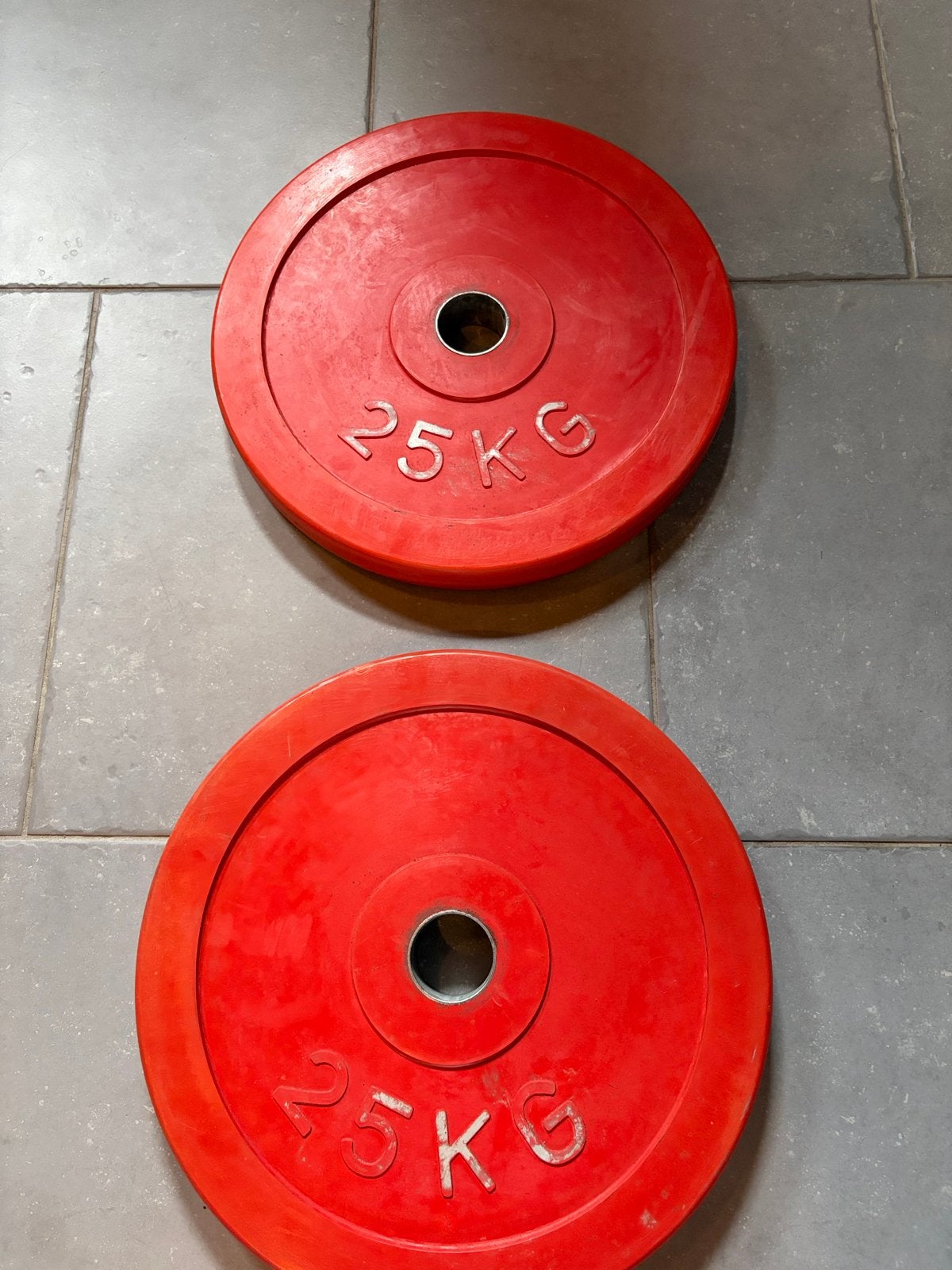 Kroon Olympische Halterschijven 20kg (4x) & 25kg (2x), Ophalen, Gebruikt, Halterschijven