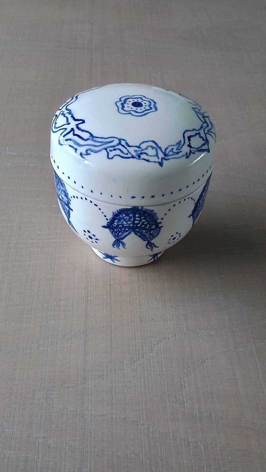 Unieke Handgeschilderde Kom met Deksel - Nieuw, Antiek en Kunst, Ophalen of Verzenden