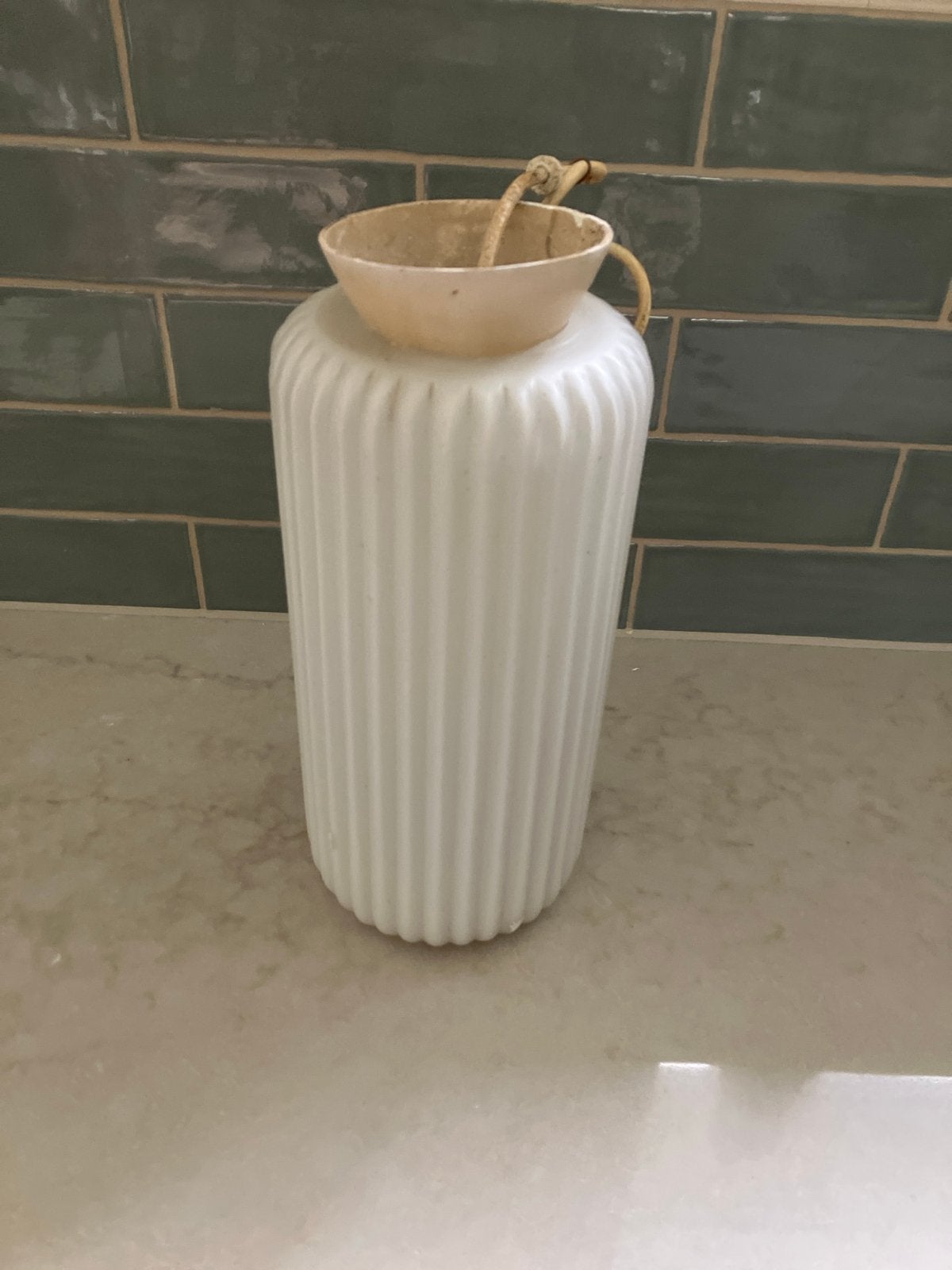 Vintage Hanglamp Jaren '30 - Matglas, Ophalen of Verzenden