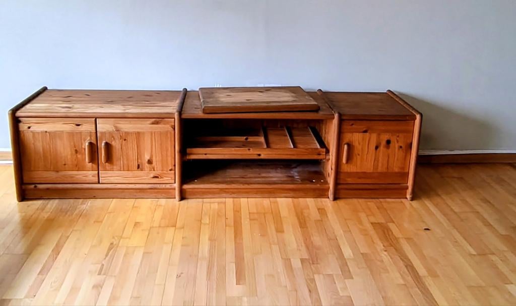 Volledig grenen TV meubel, Deens Design., Verzenden, 25 tot 50 cm, Minder dan 100 cm