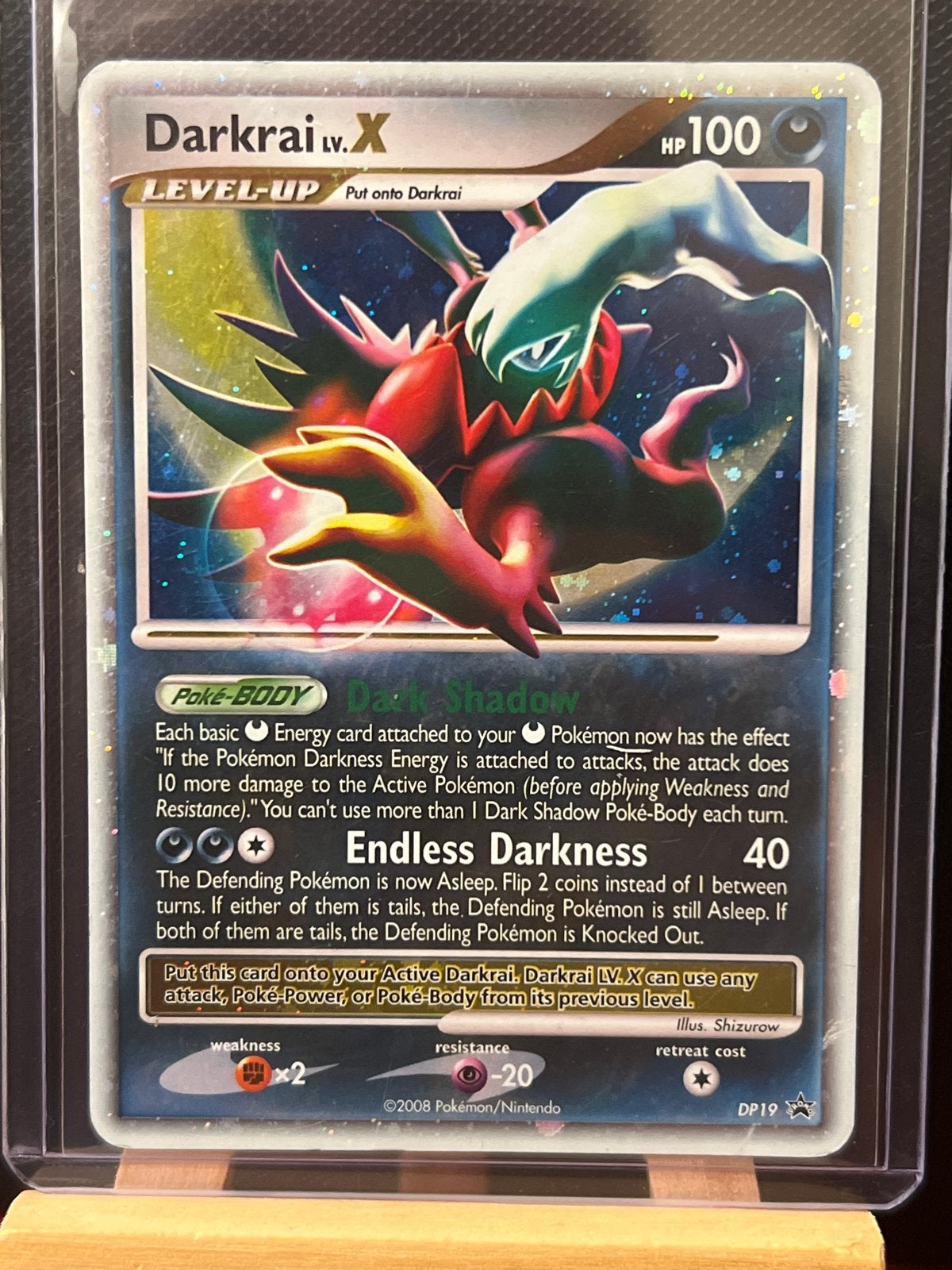 Darkrai LV.X Pokémon Kaart - DP19 Promo - Zeer Goede Staat, Ophalen of Verzenden, Zo goed als nieuw, Losse kaart