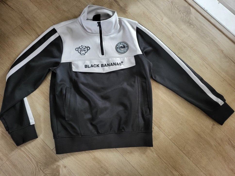 Black Bananas Trainingsjack Heren - Grijs/Zwart S 🍃, Ophalen of Verzenden, Zo goed als nieuw, Black Bananas