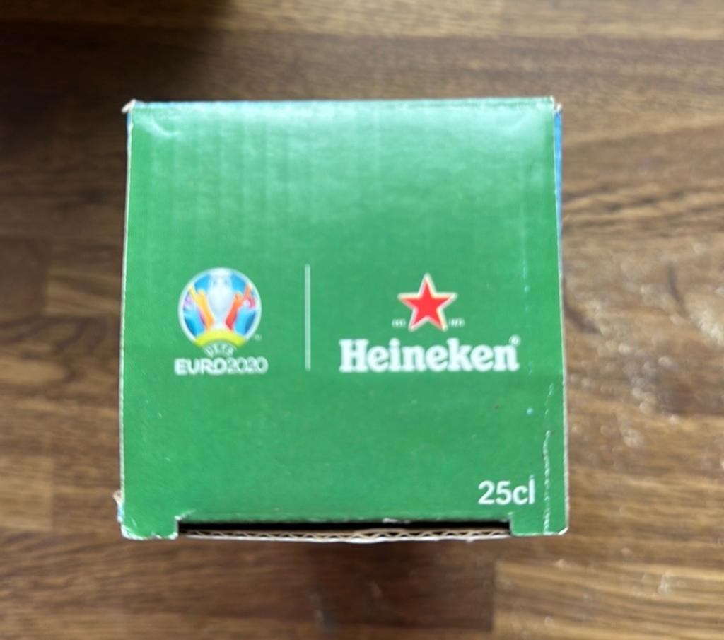 Heineken EURO 2020 Denemarken Bierglas 25cl, Verzamelen, Ophalen of Verzenden, Nieuw, Glas of Glazen, Heineken