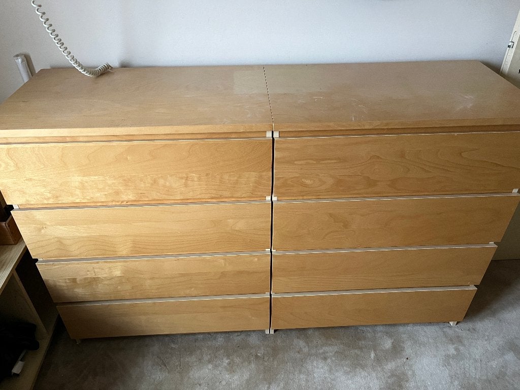 malm kast 4 lades totaal 3 stuks te koop, Ophalen, Gebruikt, 100 tot 150 cm, 3 of 4 laden