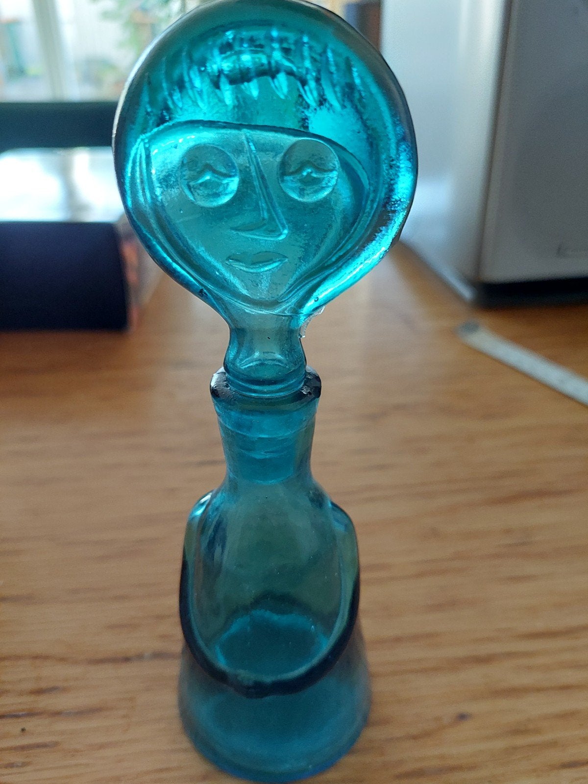 Kosta Boda Glazen Fles met Gezicht - Vintage Design, Antiek en Kunst, Ophalen of Verzenden