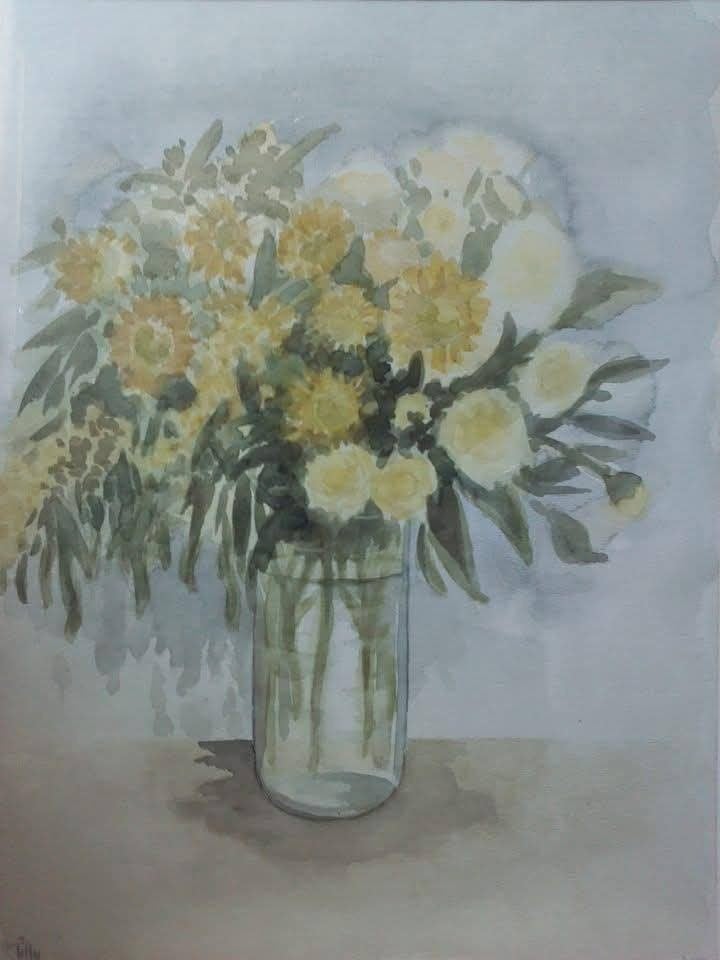 Aquarel achter glas 50x65, Ophalen
