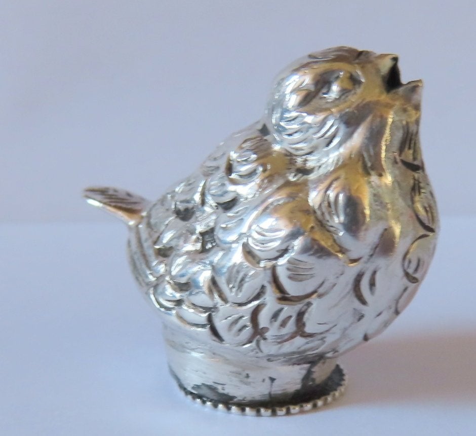 Koopje! Zilveren miniatuur vogeltje (mus) strooier, incl ver, Verzenden, Zilver