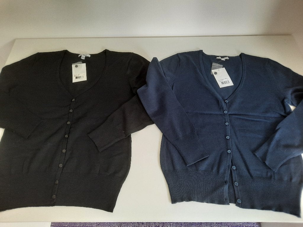zwart en marineblauw 75% katoenen vest maat L nieuw, Blauw, Maat 42/44 (L), Nieuw, Anni Rolfi