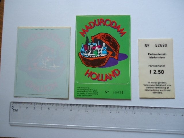 sticker Jaren 70 MADURODAM den haag gravenhage pretpark, Verzenden, Zo goed als nieuw