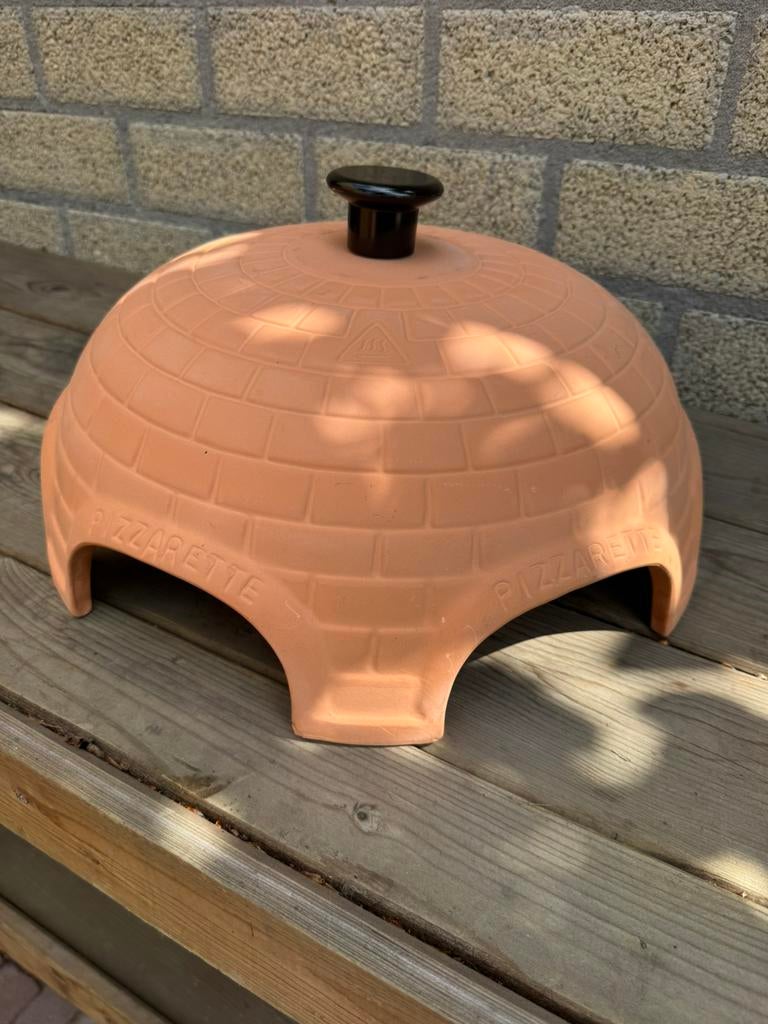 Terracotta deksel pizzarette, 6 persoons., Ophalen of Verzenden, Zo goed als nieuw
