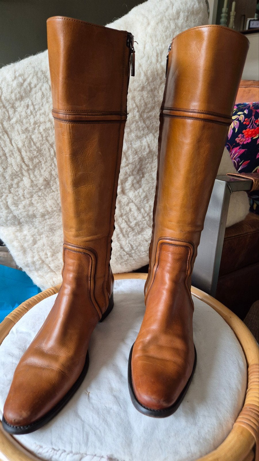 Santoni cognac leren laarzen mt 37
Kleine gebruikerss, Hoge laarzen, Bruin, Ophalen of Verzenden, Santoni