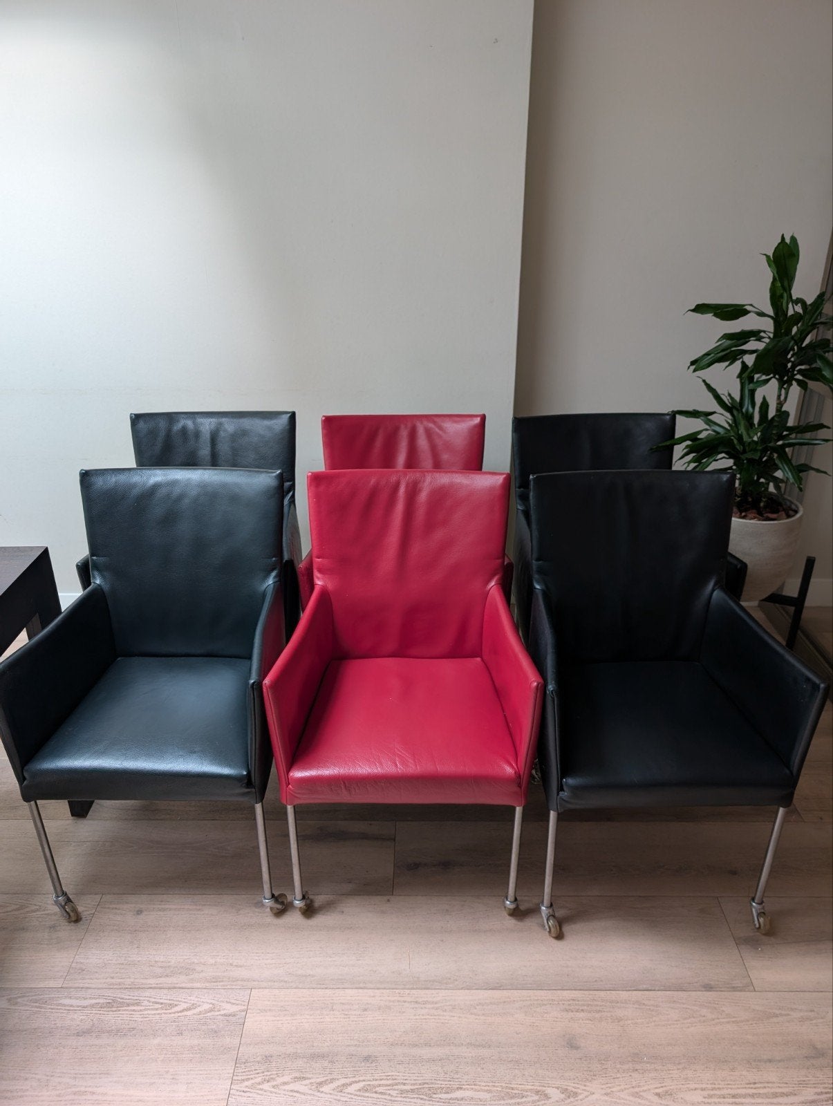 Bert Plantagie stoelen, Huis en Inrichting, Stoelen, Ophalen, Gebruikt, Zwart, Leer