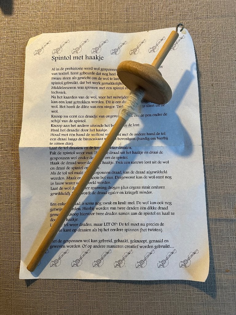 Spintol met haakje incl beschrijving, Ophalen of Verzenden, Spinnewiel