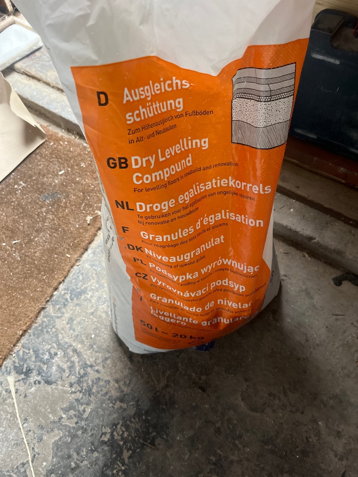 Fermacell Egalisatiekorrels - halve zak gratis af te halen, Ophalen, Gebruikt