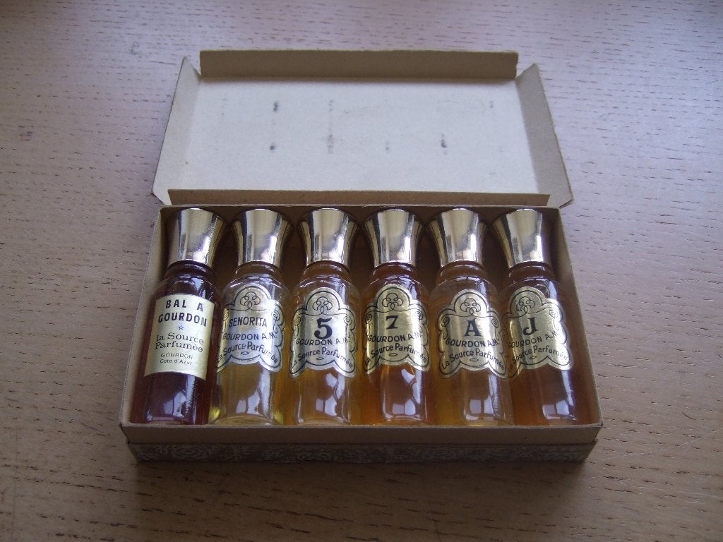 6 parfumflesjes Gourdon, Ophalen of Verzenden, Gebruikt