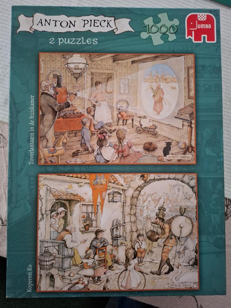 Puzzels Anton Pieck 2 x 1000 stukjes, Ophalen, 500 t/m 1500 stukjes, Gebruikt