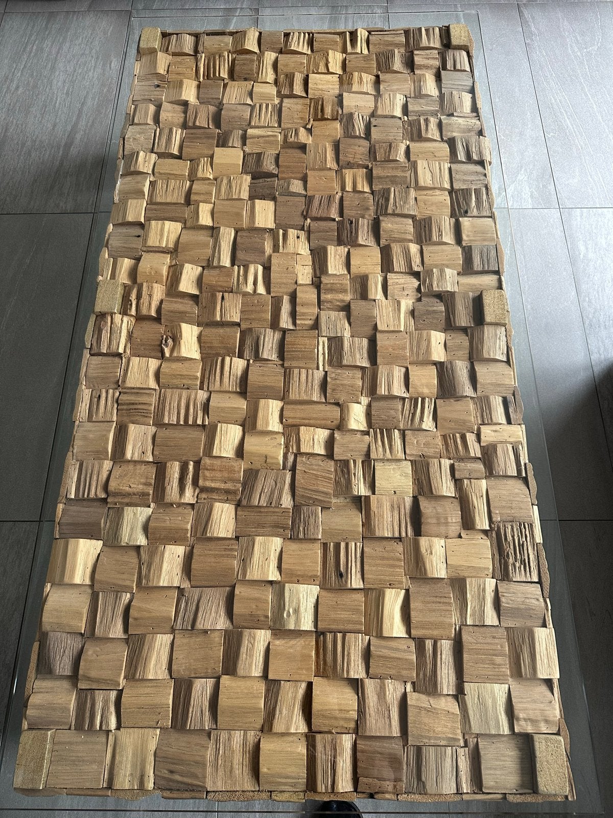 Rofra Salontafel Terni Block - glazen blad en metalen poten, Ophalen, Gebruikt, 50 tot 100 cm, 150 tot 200 cm