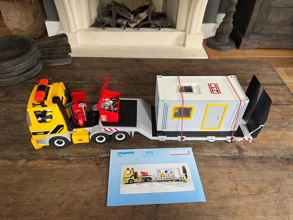 Playmobil vrachtwagen met trailer 9898, Ophalen of Verzenden, Zo goed als nieuw