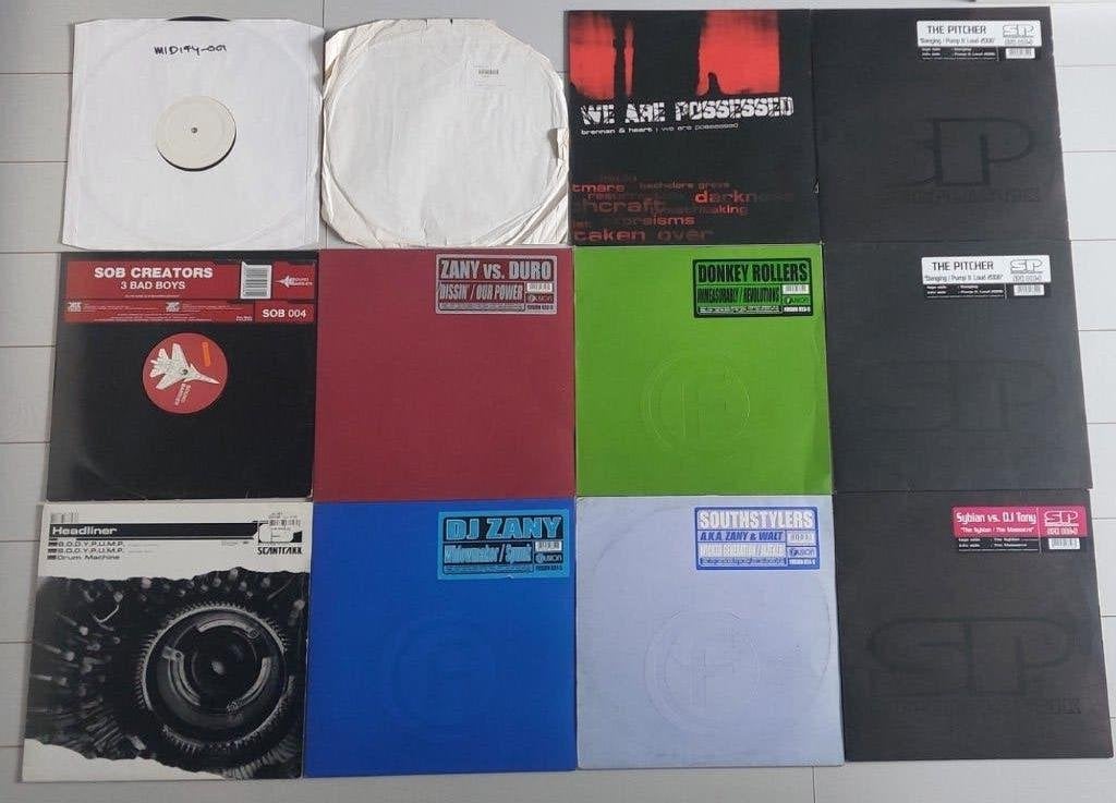 12x Hardstyle Vinyl. Fusion, Zany, Donkey Rollers 2003-2006, Ophalen, Gebruikt, 12 inch, Dance