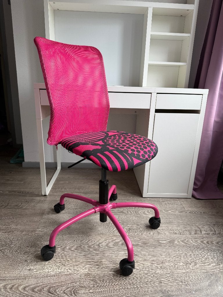Bureaustoel roze / zwart, special edition Torbjörn / IKEA, Ophalen, Zo goed als nieuw, Roze, Bureaustoel