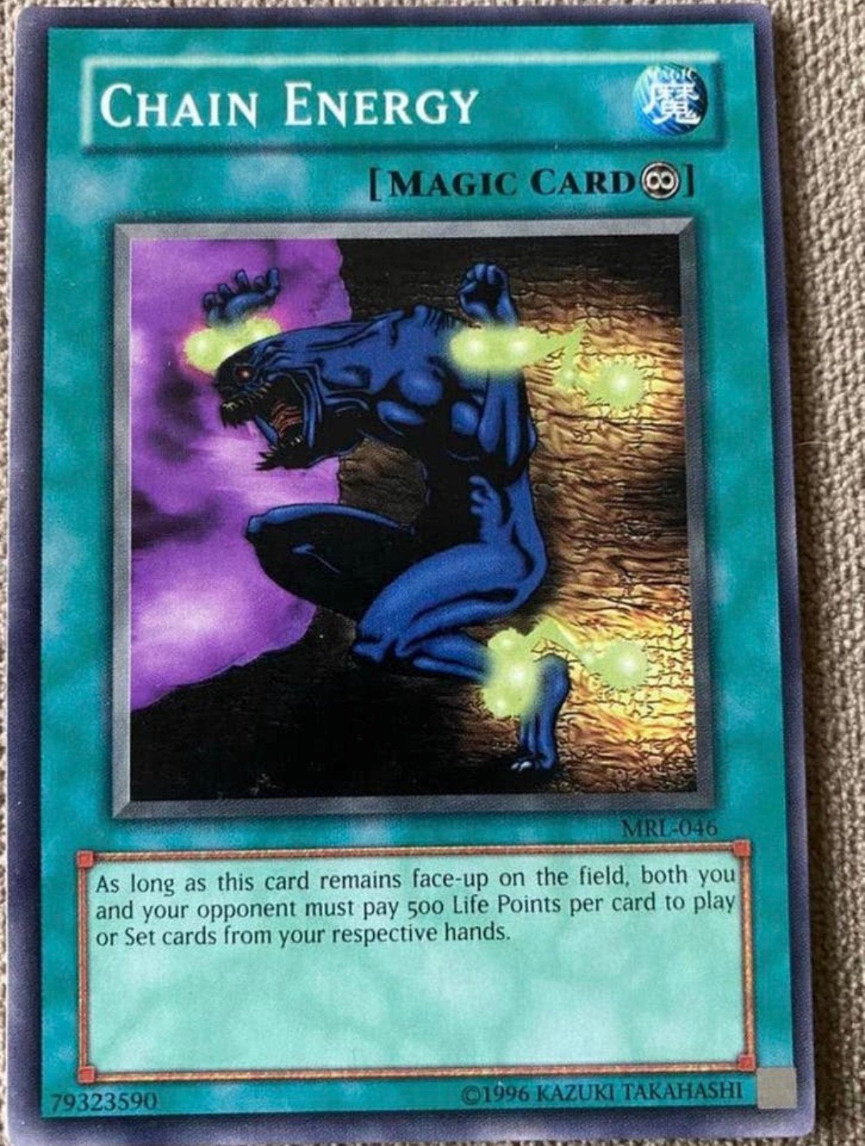 Yu-Gi-Oh! Chain Energy MRL Old US Magic Print !, Ophalen of Verzenden, Gebruikt, Losse kaart