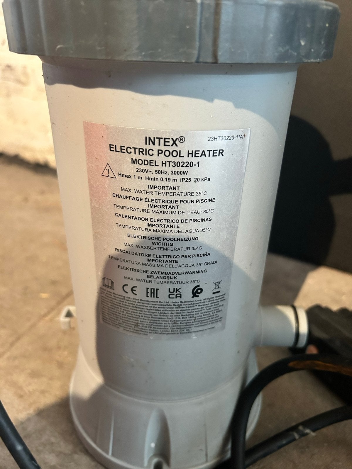 Intex Elektrische Zwembadverwarming 3000W, Verzenden, Gebruikt, Verwarming