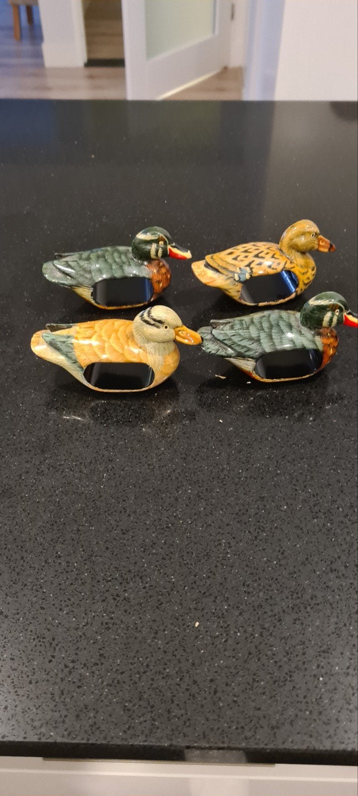 Houten eendjes vintage servetringen, Ophalen of Verzenden