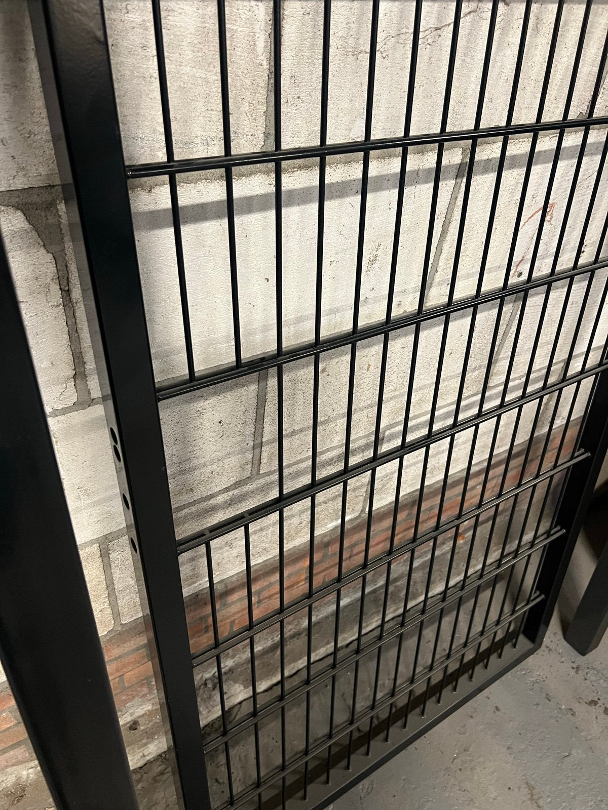 Enkele poort dubbelstaafmat zwart, Tuin en Terras, Tuinhekken en Hekwerk, Ophalen, Met poort, Gebruikt, Tuinhek
