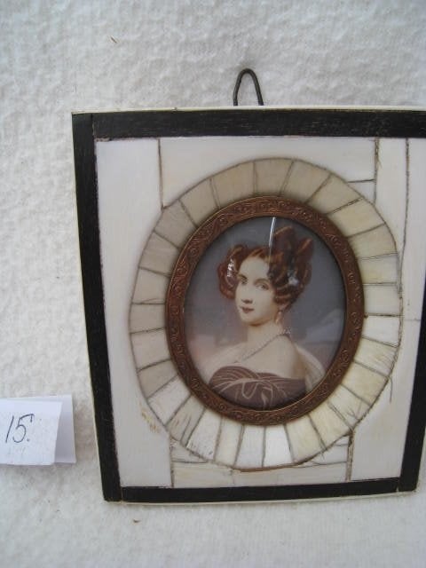 ANTIEKE MINIATUREN  HAND GESCHILDERD. VANAF 40,-, Portret of Personen, Vintage, Achter glas, Verzenden