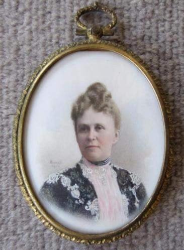 miniatuurportret van een dame = c a 1900/1920 = gesigneerd, Antiek en Kunst, Ophalen of Verzenden