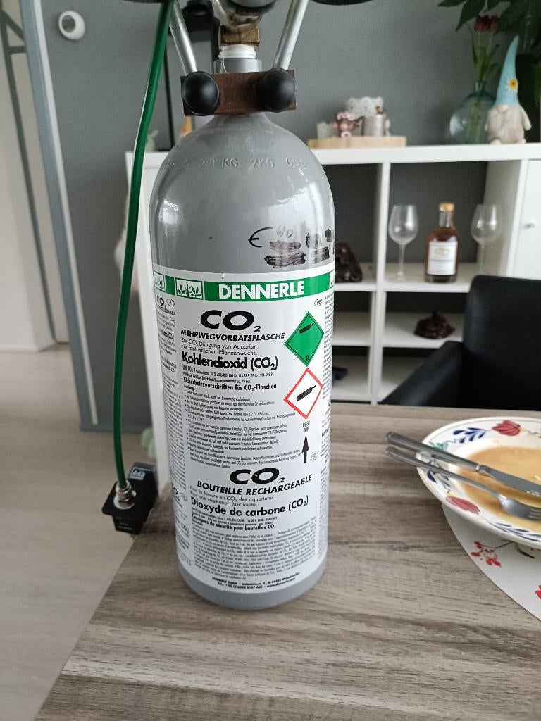 dennerle co2 set volle fles, Ophalen, Dennerle, Zo goed als nieuw, Inclusief toebehoren