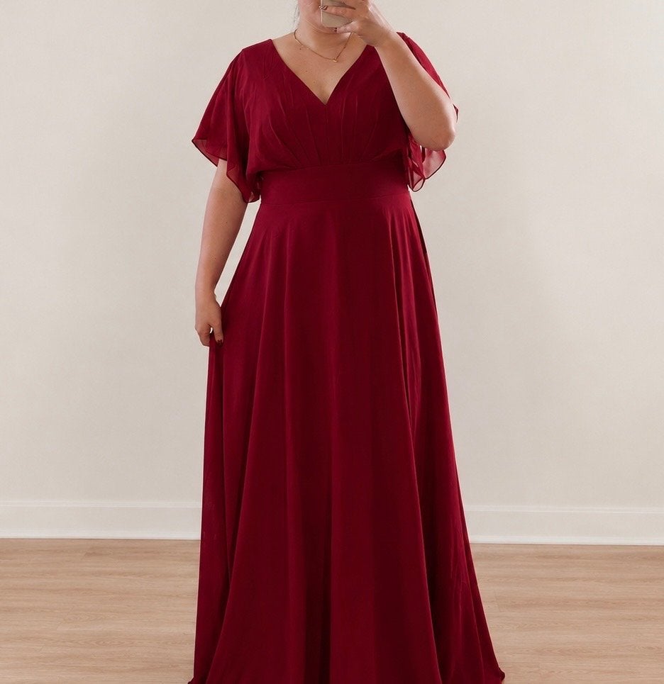 Bridesmaid Jurk JJ's House Petite (zie omschrijving), Maat 46/48 (XL) of groter, Ophalen of Verzenden, Gedragen, Rood