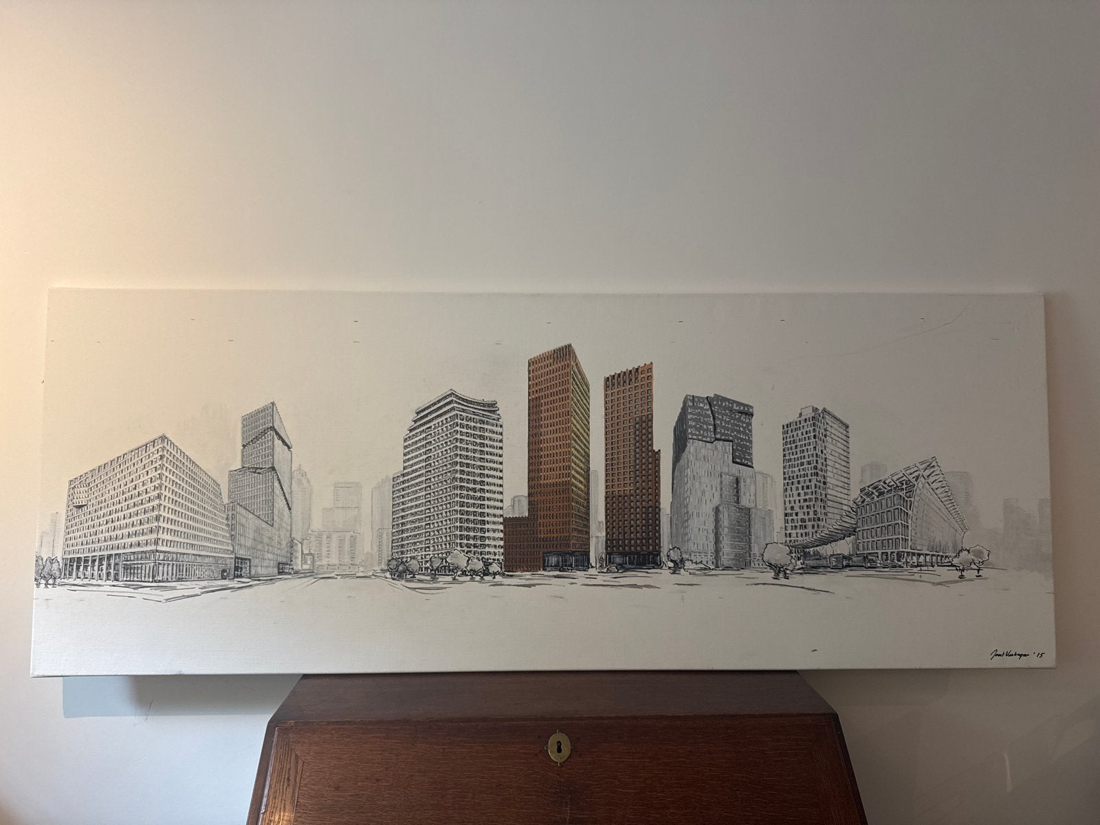 Schilderij Zuidas Amsterdam - Joost Verhagen, Ophalen