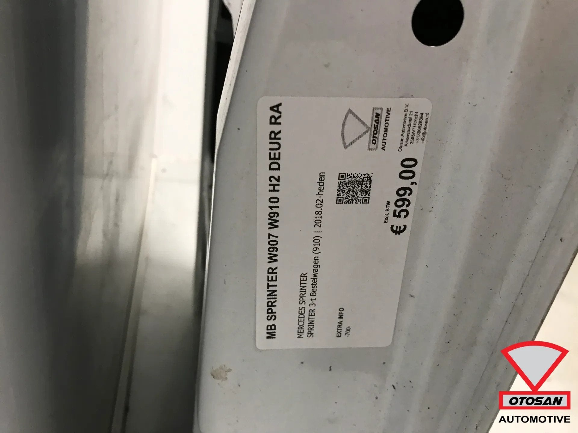 Mercedes Sprinter W907 W910 H2 Deur Portier Rechts Achter Or, Gebruikt, Mercedes-Benz AG, Deur, Mercedes-Benz
