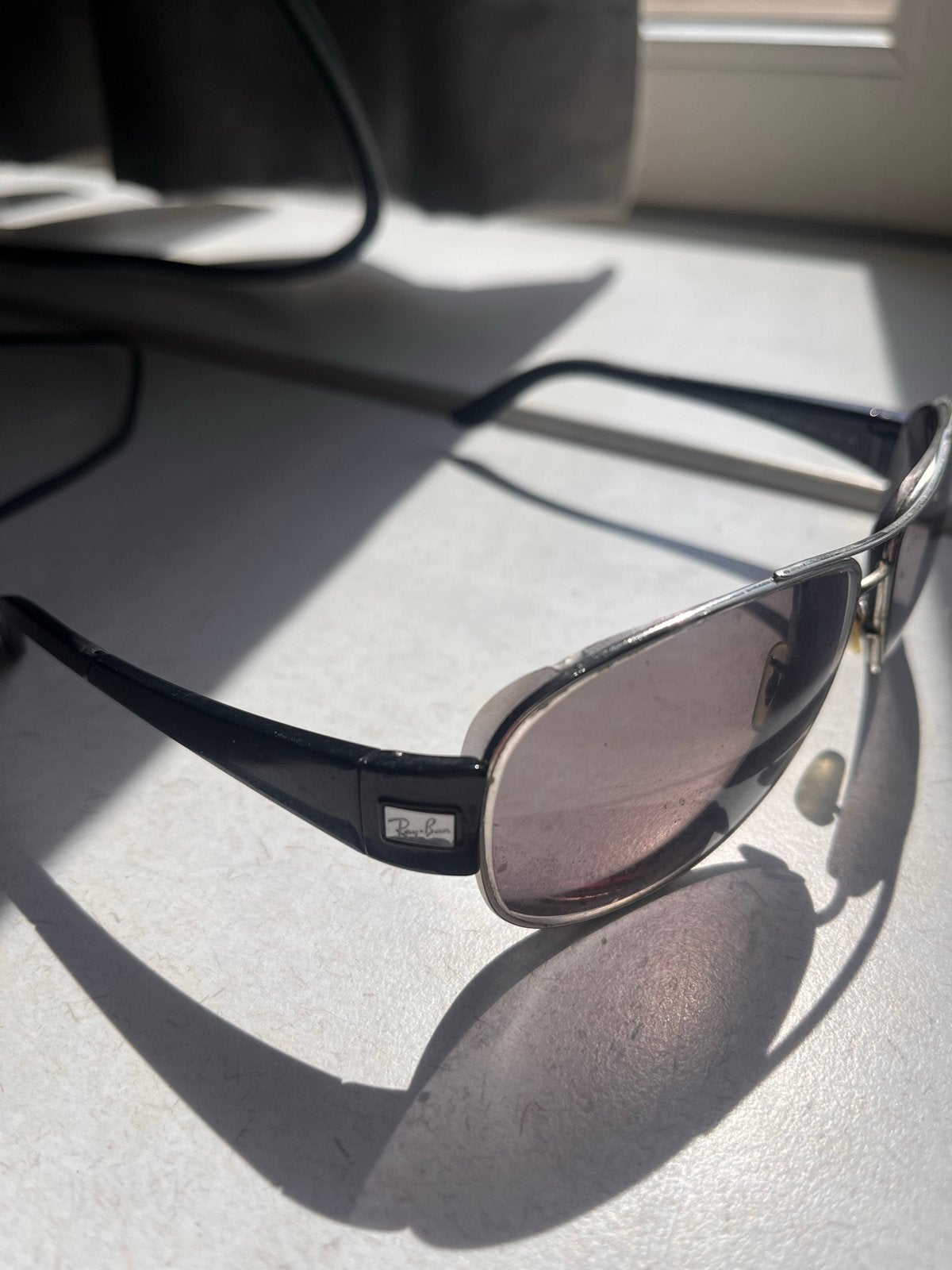 Ray-Ban zonnebril op sterkte, Gebruikt, Zonnebril op sterkte, Verzenden, Zwart
