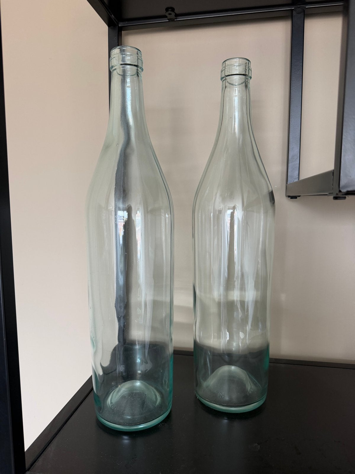 Grote glazen flessen - decoratief, Ophalen, Zo goed als nieuw, Transparant, Glas