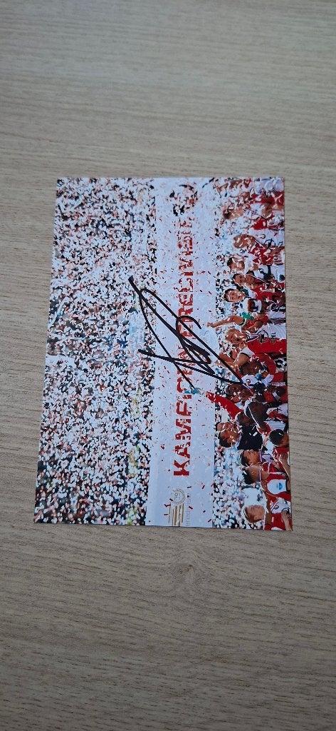 Foto met handtekening; Dirk Kuyt # Feyenoord Rotterdam, Verzamelen, Ophalen of Verzenden, Nieuw, Feyenoord, Overige typen