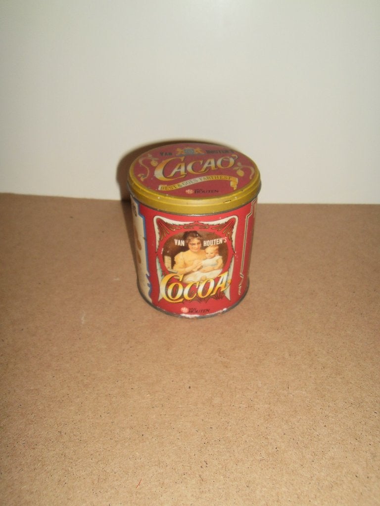 Oud Van Houten's Cacao blikje,bijna vol!Cocoa,chocolade, Ophalen of Verzenden, Gebruikt, Overige, Overige merken