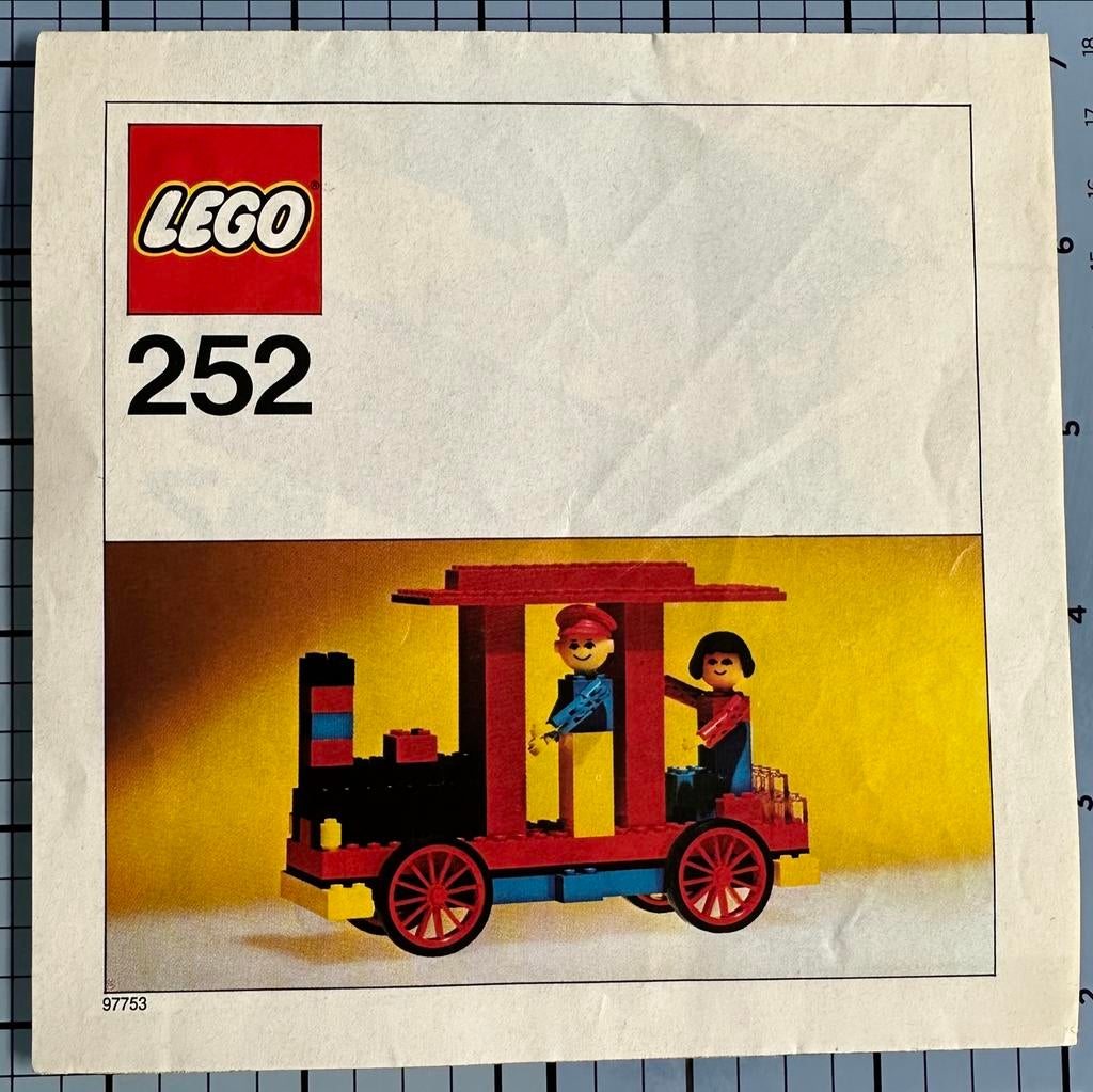 Lego 252 Locomotief met machinist en passagier 1974 Vintage, Gebruikt, Overige thema's, Lego, Ophalen of Verzenden