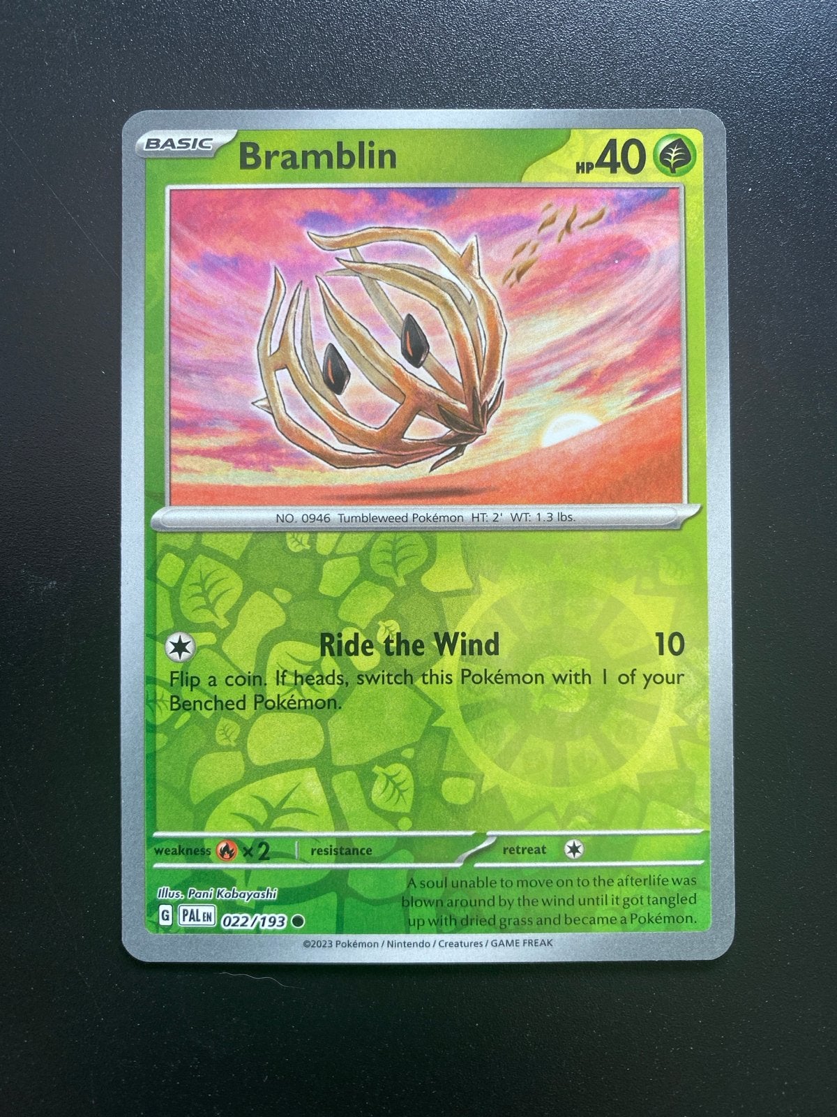 Bramblin 022/193 Reverse Holo Pokémon Paldea Evolved, Ophalen of Verzenden, Zo goed als nieuw, Losse kaart, Foil